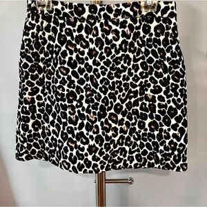 Sanctuary A-line mini skirt leopard print, lined with pockets. Size small.